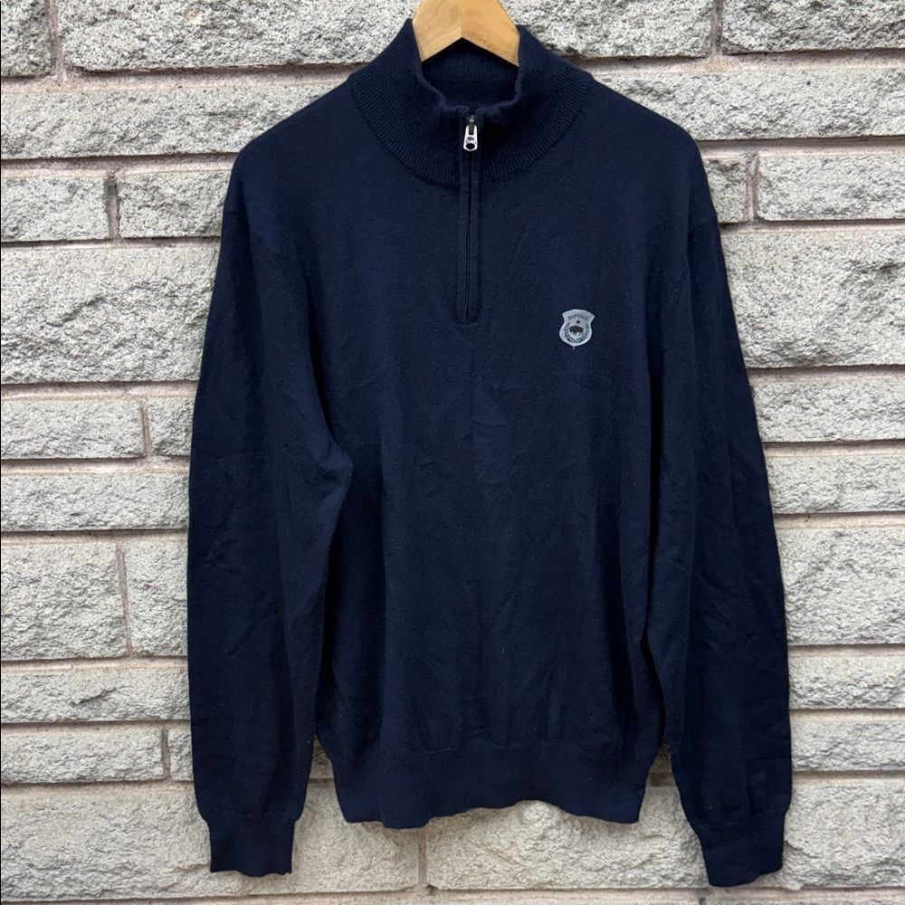 Buffalo David Bitton Men's Dark Blue Zip-Up Sweater